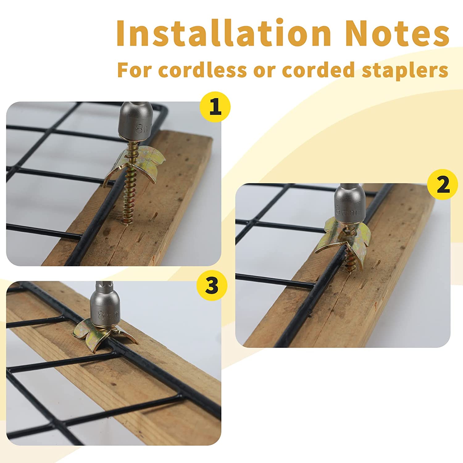 Fence Nails - 1.8 in Steel Wire Fencing Staple for Softwoods, Reuse Fence Staple Fasteners Nails with Wire Fixer, for Wire Mesh and Woven Fencing (1.8IN*90PCS) - Image 2